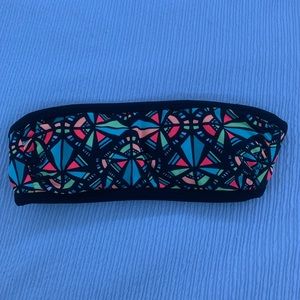 Multicolored Strapless Bikini Top